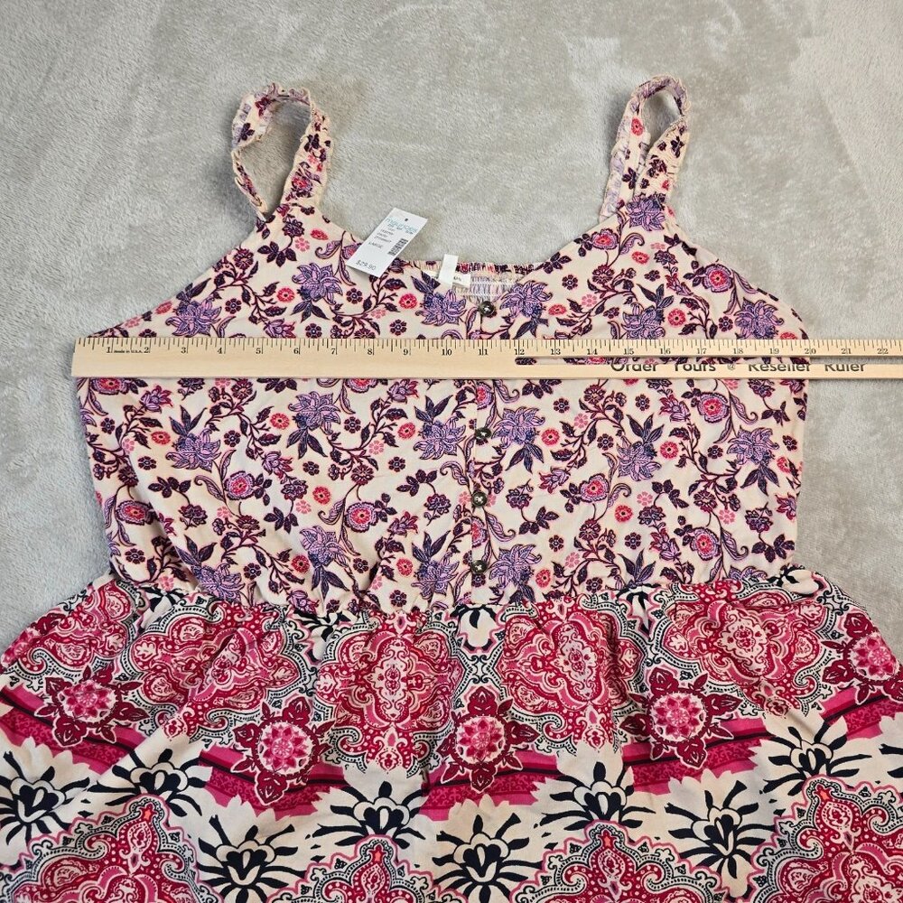Maurices Sleeveless Blouse Womens Large Pink Purple Boho Top Summer Peplum - Picture 5 of 13